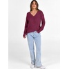 image:imageANRABESS Long Sleeve Shirts for Women V Neck Casual Fall Tops Loose Fit Lightweight Sweaters Tunic Fashion 2026 ClothesBurgundy