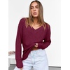 image:imageANRABESS Long Sleeve Shirts for Women V Neck Casual Fall Tops Loose Fit Lightweight Sweaters Tunic Fashion 2026 ClothesBurgundy