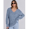 image:imageANRABESS Long Sleeve Shirts for Women V Neck Casual Fall Tops Loose Fit Lightweight Sweaters Tunic Fashion 2026 ClothesDark Blue