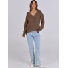image:imageANRABESS Long Sleeve Shirts for Women V Neck Casual Fall Tops Loose Fit Lightweight Sweaters Tunic Fashion 2026 ClothesDark Brown