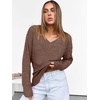 image:imageANRABESS Long Sleeve Shirts for Women V Neck Casual Fall Tops Loose Fit Lightweight Sweaters Tunic Fashion 2026 ClothesDark Brown