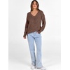 image:imageANRABESS Long Sleeve Shirts for Women V Neck Casual Fall Tops Loose Fit Lightweight Sweaters Tunic Fashion 2026 ClothesDark Brown