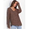 image:imageANRABESS Long Sleeve Shirts for Women V Neck Casual Fall Tops Loose Fit Lightweight Sweaters Tunic Fashion 2026 ClothesDark Brown
