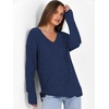 image:imageANRABESS Long Sleeve Shirts for Women V Neck Casual Fall Tops Loose Fit Lightweight Sweaters Tunic Fashion 2026 ClothesDeep Blue