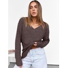 image:imageANRABESS Long Sleeve Shirts for Women V Neck Casual Fall Tops Loose Fit Lightweight Sweaters Tunic Fashion 2026 ClothesDeep Brown