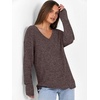 image:imageANRABESS Long Sleeve Shirts for Women V Neck Casual Fall Tops Loose Fit Lightweight Sweaters Tunic Fashion 2026 ClothesDeep Brown