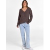 image:imageANRABESS Long Sleeve Shirts for Women V Neck Casual Fall Tops Loose Fit Lightweight Sweaters Tunic Fashion 2026 ClothesDeep Brown