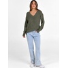 image:imageANRABESS Long Sleeve Shirts for Women V Neck Casual Fall Tops Loose Fit Lightweight Sweaters Tunic Fashion 2026 ClothesDeep Green