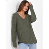 image:imageANRABESS Long Sleeve Shirts for Women V Neck Casual Fall Tops Loose Fit Lightweight Sweaters Tunic Fashion 2026 ClothesDeep Green