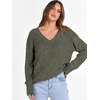 image:imageANRABESS Long Sleeve Shirts for Women V Neck Casual Fall Tops Loose Fit Lightweight Sweaters Tunic Fashion 2026 ClothesDeep Green