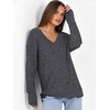 image:imageANRABESS Long Sleeve Shirts for Women V Neck Casual Fall Tops Loose Fit Lightweight Sweaters Tunic Fashion 2026 ClothesDeep Grey