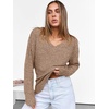 image:imageANRABESS Long Sleeve Shirts for Women V Neck Casual Fall Tops Loose Fit Lightweight Sweaters Tunic Fashion 2026 ClothesDeep Khaki