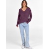 image:imageANRABESS Long Sleeve Shirts for Women V Neck Casual Fall Tops Loose Fit Lightweight Sweaters Tunic Fashion 2026 ClothesDeep Purple