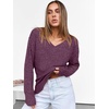 image:imageANRABESS Long Sleeve Shirts for Women V Neck Casual Fall Tops Loose Fit Lightweight Sweaters Tunic Fashion 2026 ClothesDeep Purple