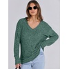 image:imageANRABESS Long Sleeve Shirts for Women V Neck Casual Fall Tops Loose Fit Lightweight Sweaters Tunic Fashion 2026 ClothesGreen