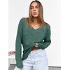 image:imageANRABESS Long Sleeve Shirts for Women V Neck Casual Fall Tops Loose Fit Lightweight Sweaters Tunic Fashion 2026 ClothesGreen