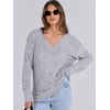 image:imageANRABESS Long Sleeve Shirts for Women V Neck Casual Fall Tops Loose Fit Lightweight Sweaters Tunic Fashion 2026 ClothesGrey