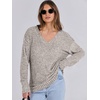 image:imageANRABESS Long Sleeve Shirts for Women V Neck Casual Fall Tops Loose Fit Lightweight Sweaters Tunic Fashion 2026 ClothesGrey Begie