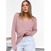 image:imageANRABESS Long Sleeve Shirts for Women V Neck Casual Fall Tops Loose Fit Lightweight Sweaters Tunic Fashion 2026 ClothesGrey Pink