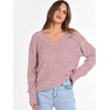 image:imageANRABESS Long Sleeve Shirts for Women V Neck Casual Fall Tops Loose Fit Lightweight Sweaters Tunic Fashion 2026 ClothesGrey Pink