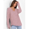 image:imageANRABESS Long Sleeve Shirts for Women V Neck Casual Fall Tops Loose Fit Lightweight Sweaters Tunic Fashion 2026 ClothesGrey Pink