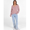 image:imageANRABESS Long Sleeve Shirts for Women V Neck Casual Fall Tops Loose Fit Lightweight Sweaters Tunic Fashion 2026 ClothesGrey Pink