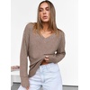 image:imageANRABESS Long Sleeve Shirts for Women V Neck Casual Fall Tops Loose Fit Lightweight Sweaters Tunic Fashion 2026 ClothesKhaki