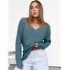 image:imageANRABESS Long Sleeve Shirts for Women V Neck Casual Fall Tops Loose Fit Lightweight Sweaters Tunic Fashion 2026 ClothesLake Blue