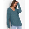 image:imageANRABESS Long Sleeve Shirts for Women V Neck Casual Fall Tops Loose Fit Lightweight Sweaters Tunic Fashion 2026 ClothesLake Blue