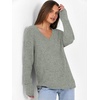 image:imageANRABESS Long Sleeve Shirts for Women V Neck Casual Fall Tops Loose Fit Lightweight Sweaters Tunic Fashion 2026 ClothesLight Green