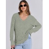 image:imageANRABESS Long Sleeve Shirts for Women V Neck Casual Fall Tops Loose Fit Lightweight Sweaters Tunic Fashion 2026 ClothesLight Green