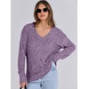 image:imageANRABESS Long Sleeve Shirts for Women V Neck Casual Fall Tops Loose Fit Lightweight Sweaters Tunic Fashion 2026 ClothesPurple