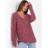 image:imageANRABESS Long Sleeve Shirts for Women V Neck Casual Fall Tops Loose Fit Lightweight Sweaters Tunic Fashion 2026 ClothesRed