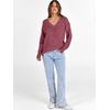 image:imageANRABESS Long Sleeve Shirts for Women V Neck Casual Fall Tops Loose Fit Lightweight Sweaters Tunic Fashion 2026 ClothesRed