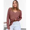 image:imageANRABESS Long Sleeve Shirts for Women V Neck Casual Fall Tops Loose Fit Lightweight Sweaters Tunic Fashion 2026 ClothesRust