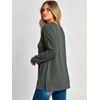 image:imageANRABESS Long Sleeve Shirts for Women Waffle Knit V Neck Loose Fit Side Slit 2026 Fall Sweater Tops for Daily Casual WearArmy Green