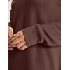 image:imageANRABESS Long Sleeve Shirts for Women Waffle Knit V Neck Loose Fit Side Slit 2026 Fall Sweater Tops for Daily Casual WearRed Brown