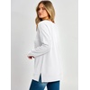 image:imageANRABESS Long Sleeve Shirts for Women Waffle Knit V Neck Loose Fit Side Slit 2026 Fall Sweater Tops for Daily Casual WearWhite