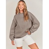 image:imageANRABESS Oversized Sweatshirt for Women Crewneck Y2K Hoodies Fleece Casual Comfy Pullover Top Fall Outfits Clothes 2026Light Khaki