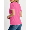 image:imageANRABESS Short Sleeve Sweater for Women V Neck Ribbed Knit Lightweight Sweaters Top 2026 Summer Business Casual Outfits2hot Pink