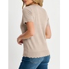 image:imageANRABESS Short Sleeve Sweater for Women V Neck Ribbed Knit Lightweight Sweaters Top 2026 Summer Business Casual OutfitsAlmond