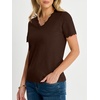 image:imageANRABESS Short Sleeve Sweater for Women V Neck Ribbed Knit Lightweight Sweaters Top 2026 Summer Business Casual OutfitsCoffee