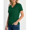 image:imageANRABESS Short Sleeve Sweater for Women V Neck Ribbed Knit Lightweight Sweaters Top 2026 Summer Business Casual OutfitsForest Green