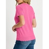 image:imageANRABESS Short Sleeve Sweater for Women V Neck Ribbed Knit Lightweight Sweaters Top 2026 Summer Business Casual OutfitsHot Pink