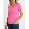image:imageANRABESS Short Sleeve Sweater for Women V Neck Ribbed Knit Lightweight Sweaters Top 2026 Summer Business Casual OutfitsHot Pink