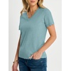 image:imageANRABESS Short Sleeve Sweater for Women V Neck Ribbed Knit Lightweight Sweaters Top 2026 Summer Business Casual OutfitsLight Blue