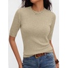 image:imageANRABESS Short Sleeve Sweaters for Women Summer Wool Blend Crew Neck Shirts Lightweight Work Top 2026 Business Casual OutfitsAlmond