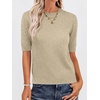 image:imageANRABESS Short Sleeve Sweaters for Women Summer Wool Blend Crew Neck Shirts Lightweight Work Top 2026 Business Casual OutfitsAlmond