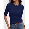 image:imageANRABESS Short Sleeve Sweaters for Women Summer Wool Blend Crew Neck Shirts Lightweight Work Top 2026 Business Casual OutfitsNavy Blue