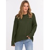 image:imageANRABESS Sweaters for Women 2026 Fall Long Sleeve Casual Loose Fit Knitted High Low Hem Basic Pullover Sweater TopsArmy Green